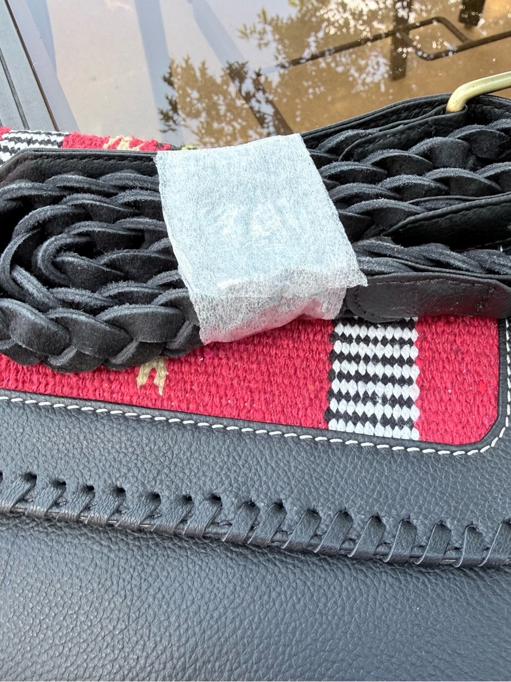 Myra Black Leather Fringe Crossbody/Cutch with Aztec Panel - NWT - Picture 14 of 16